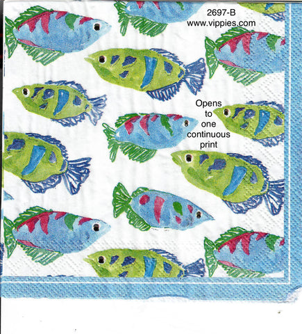 NS-2697-B School of Fish Napkin for Decoupage