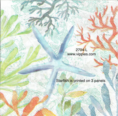 NS-2704-L Watercolor Starfish Napkin for Decoupage