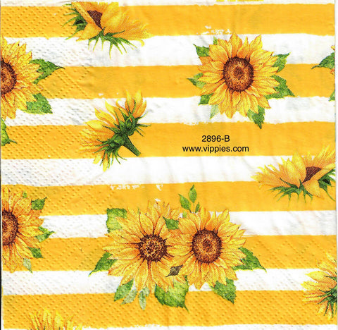 NS-2896-B Sunflower Stripe Napkin for Decoupage