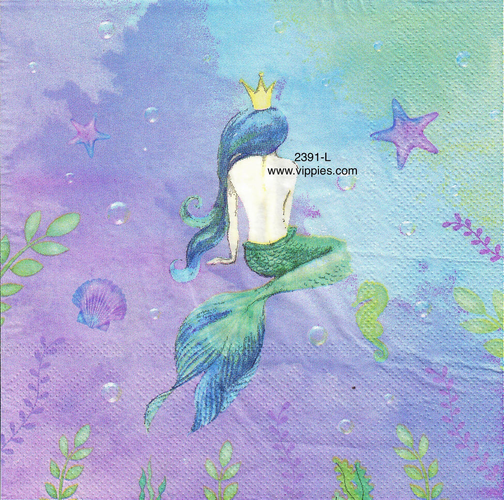 NS-2931-L Mermaid Sitting Napkin for Decoupage