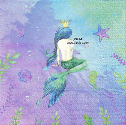 NS-2931-L Mermaid Sitting Napkin for Decoupage