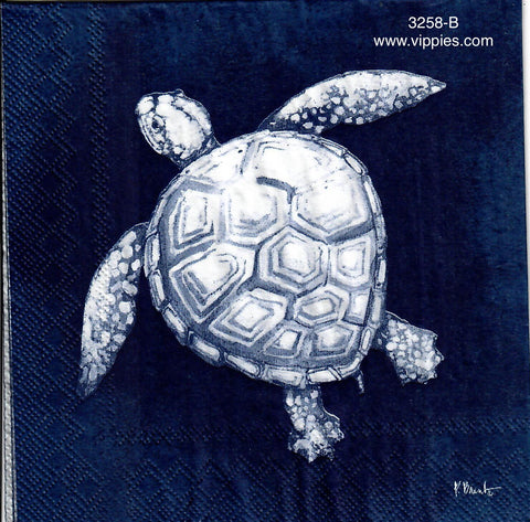 NS-3258-B Turtle on Blue Napkin for Decoupage