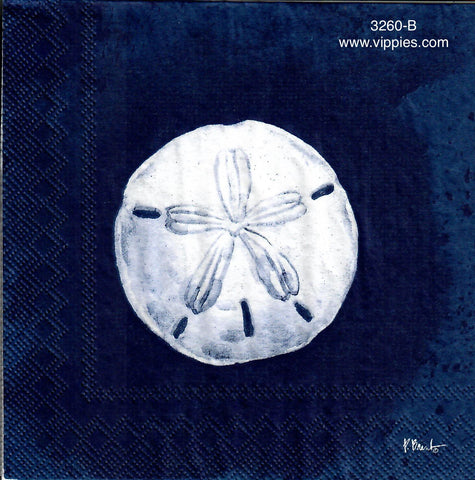 NS-3260-B Sand Dollar on Blue Napkin for Decoupage