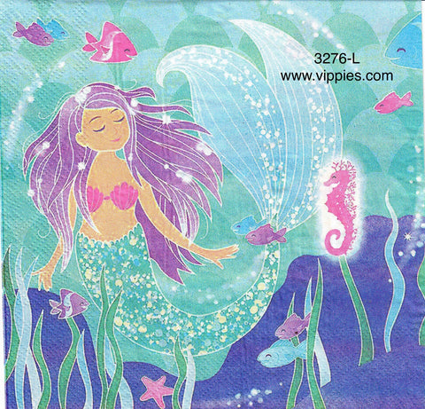 NS-3276-L Mermaid Sparkle Napkin for Decoupage