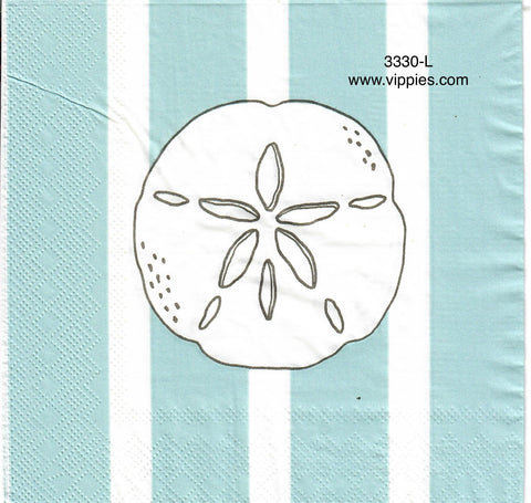 NS-3330-L Sand Dollar Blue Stripe Napkin for Decoupage