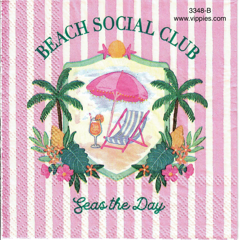 NS-3348-B Beach Social Club Napkin for Decoupage