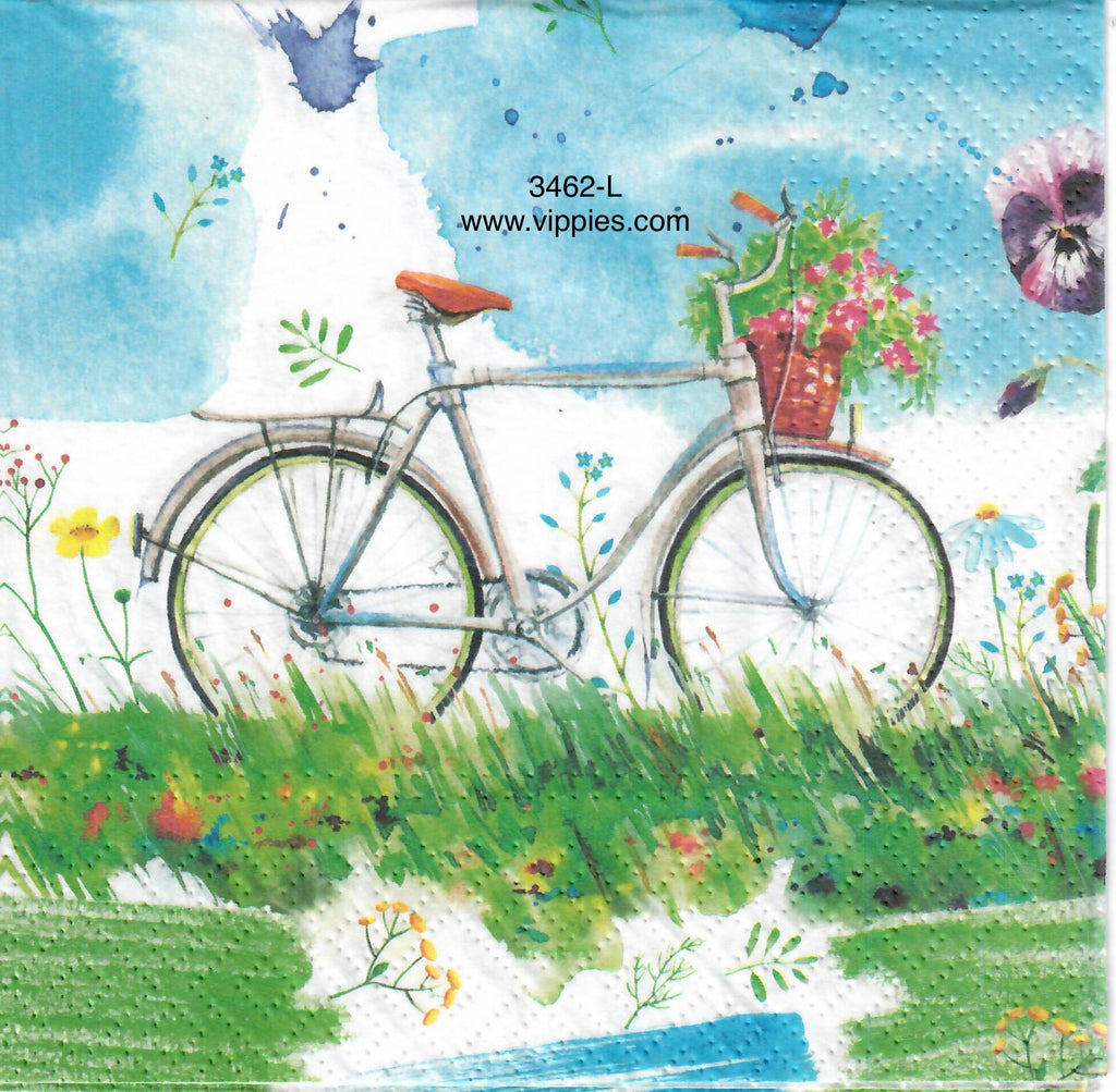 NS-3462-L Summer Bicycle Napkin for Decoupage