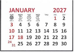 Medium 2027 Self-Stick Calendar Pads