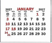 Small 2027 Self-Stick Calendar Pads