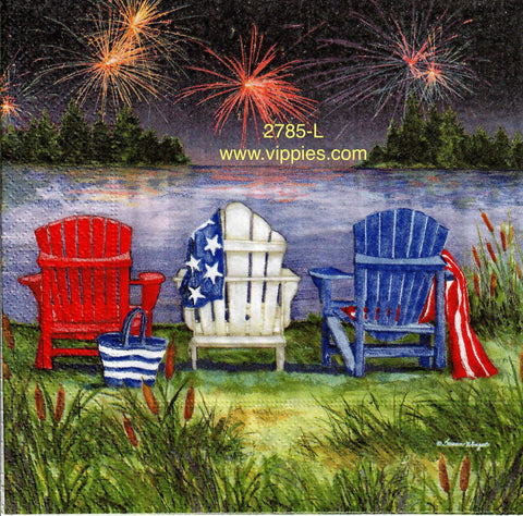 PAT-2785-L Fireworks 3 Chairs Napkin for Decoupage
