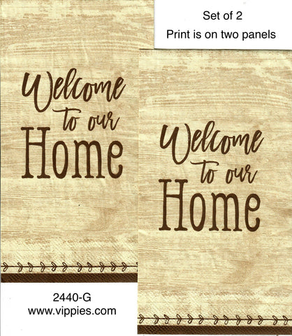 SNT-2440-G-S Set of 2 Welcome to Our Home Guest Napkins for Decoupage