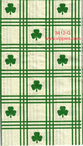 SPD-3412-G Plaid Shamrocks Guest Napkin for Decoupage