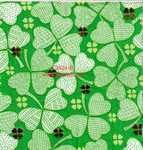 SPD-3424-B Patterned Shamrocks Napkin for Decoupage