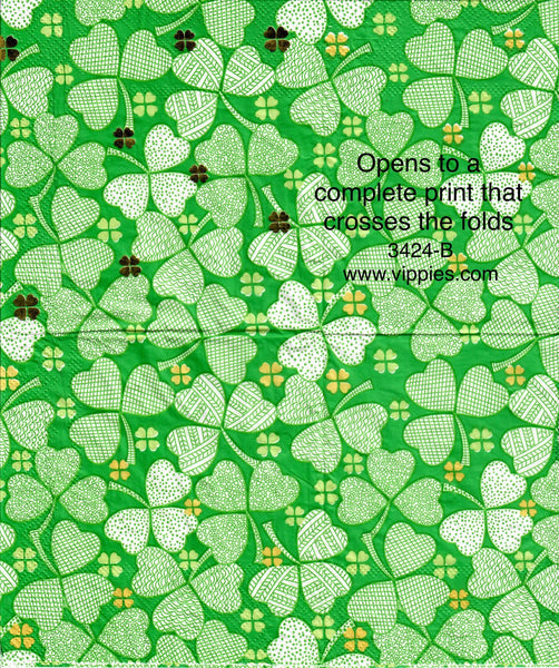 SPD-3424-B Patterned Shamrocks Napkin for Decoupage