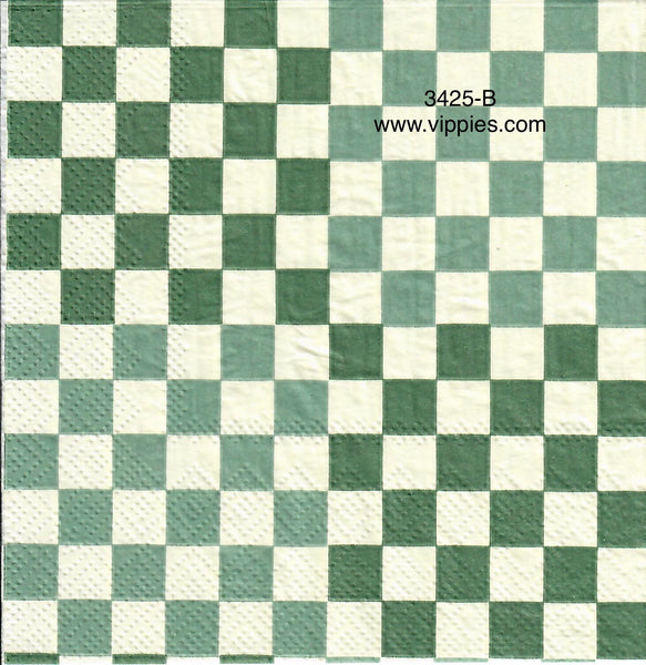 SPD-3425-B Green Checks Napkin for Decoupage