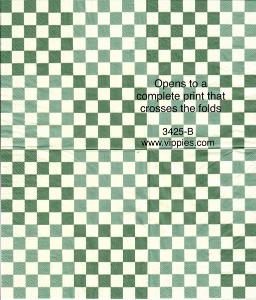 SPD-3425-B Green Checks Napkin for Decoupage