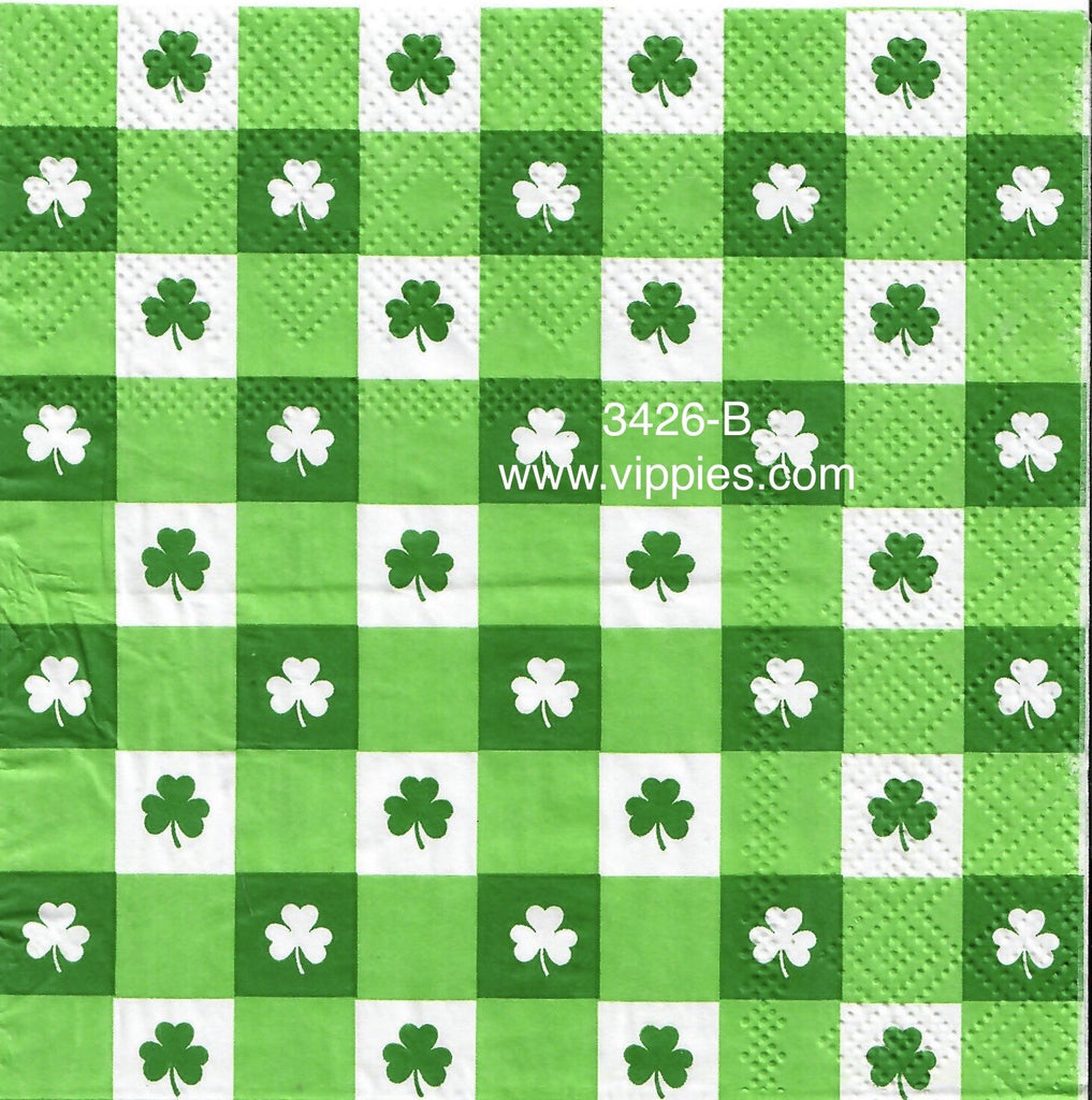 SPD-3426-B Shamrock Checks Napkin for Decoupage