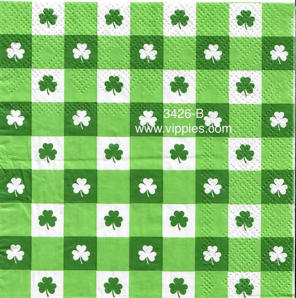 SPD-3426-B Shamrock Checks Napkin for Decoupage