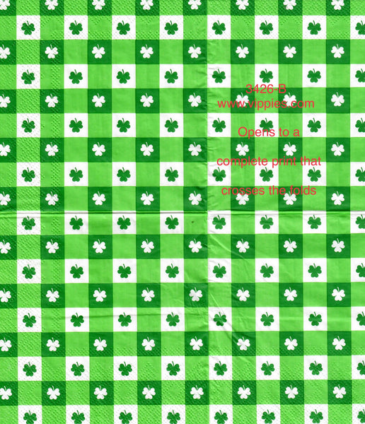 SPD-3426-B Shamrock Checks Napkin for Decoupage