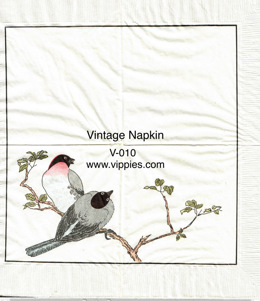 VNT-010-V Birds on Branch Vintage Napkin