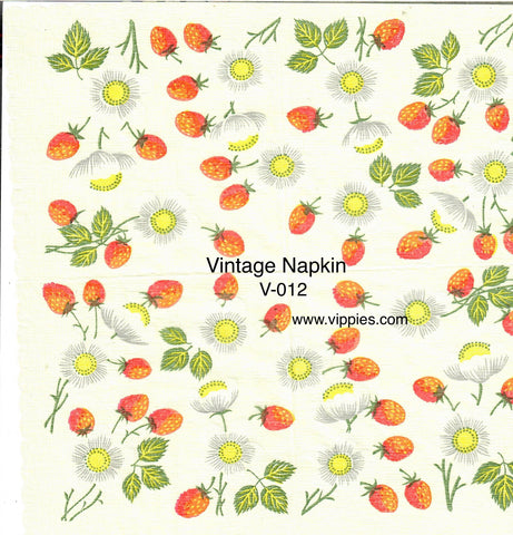 VNT-012-V Strawberries Vintage Napkin