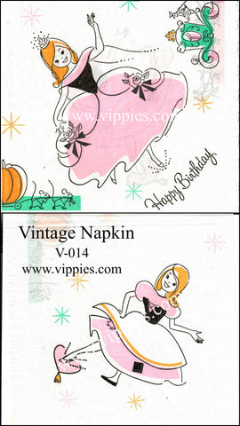 VNT-014-V Cinderella - Happy Birthday Vintage Napkin