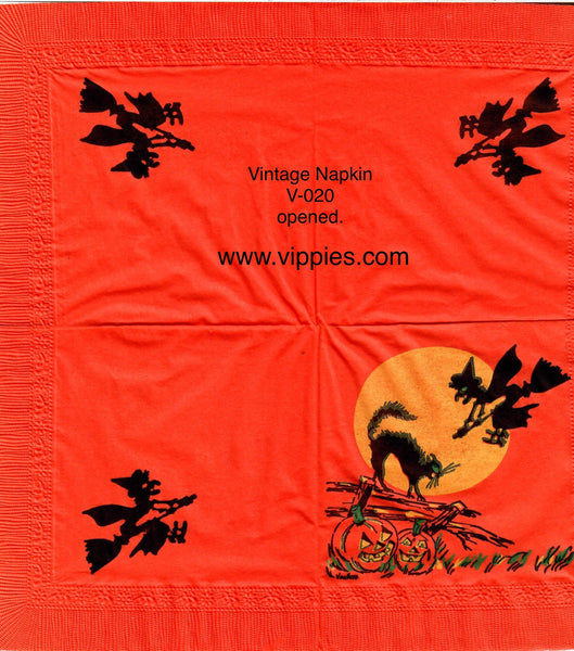 VNT-020-V Witch on Broom Vintage Napkin