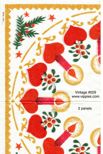 VNT-029-V Wreath of Hearts and Candles Vintage Napkin