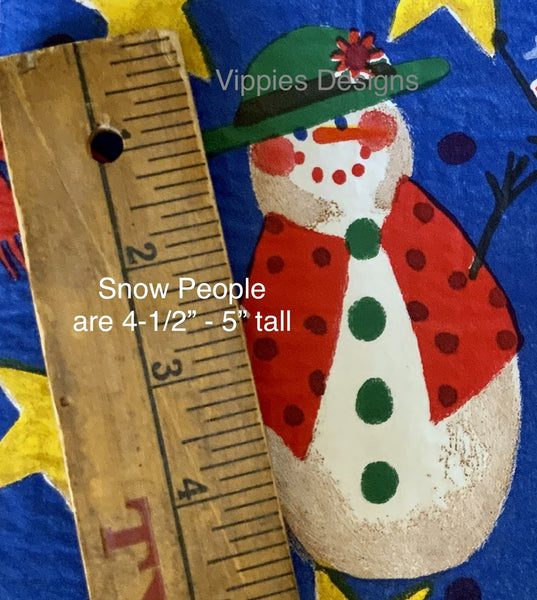 VNT-031-V Snow People Stars Vintage Napkin