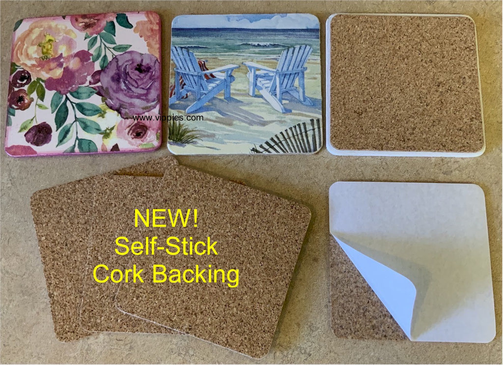 31SSSQ Square Self-Stick Cork Backing - Pack of 4