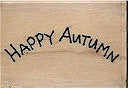 Curved Happy Autumn Rubber Stamp 2322C