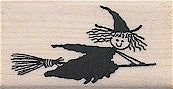 Flying Witch Rubber Stamp 2312D