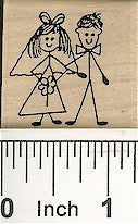 Bride and Groom Rubber Stamp 2102D