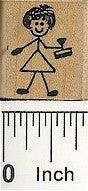 Girl with Stamp Rubber Stamp 2109B
