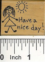 Girl Nice Day Rubber Stamp 2113D