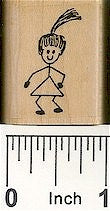 Girl With Ponytail Rubber Stamp 2118C