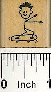 Boy Skateboard Rubber Stamp 2119B