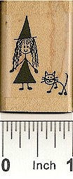 Witch Cat Rubber Stamp 2132C