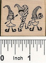 Elf Trio Rubber Stamp 2147E