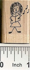 Girl Singer Rubber Stamp 2159C