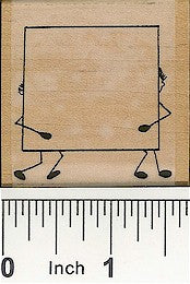 Men with Sign Rubber Stamp 2182E