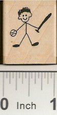 Baseball Boy Rubber Stamp 2223C