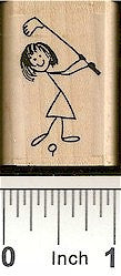 Gal Golfer Rubber Stamp 2234D
