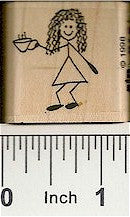 Teacup Girl Rubber Stamp 2243D
