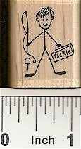 Fisherman Rubber Stamp 2250D