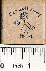 Get Well Gal Rubber Stamp 2252D