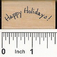 Curved Happy Holidays Rubber Stamp 2275C