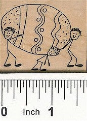 Men with Egg Rubber Stamp 2287E