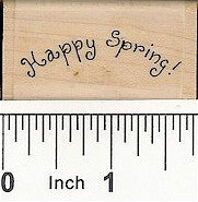 Curved Happy Spring Rubber Stamp 2292C