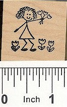 Tulip Girl Rubber Stamp 2294D